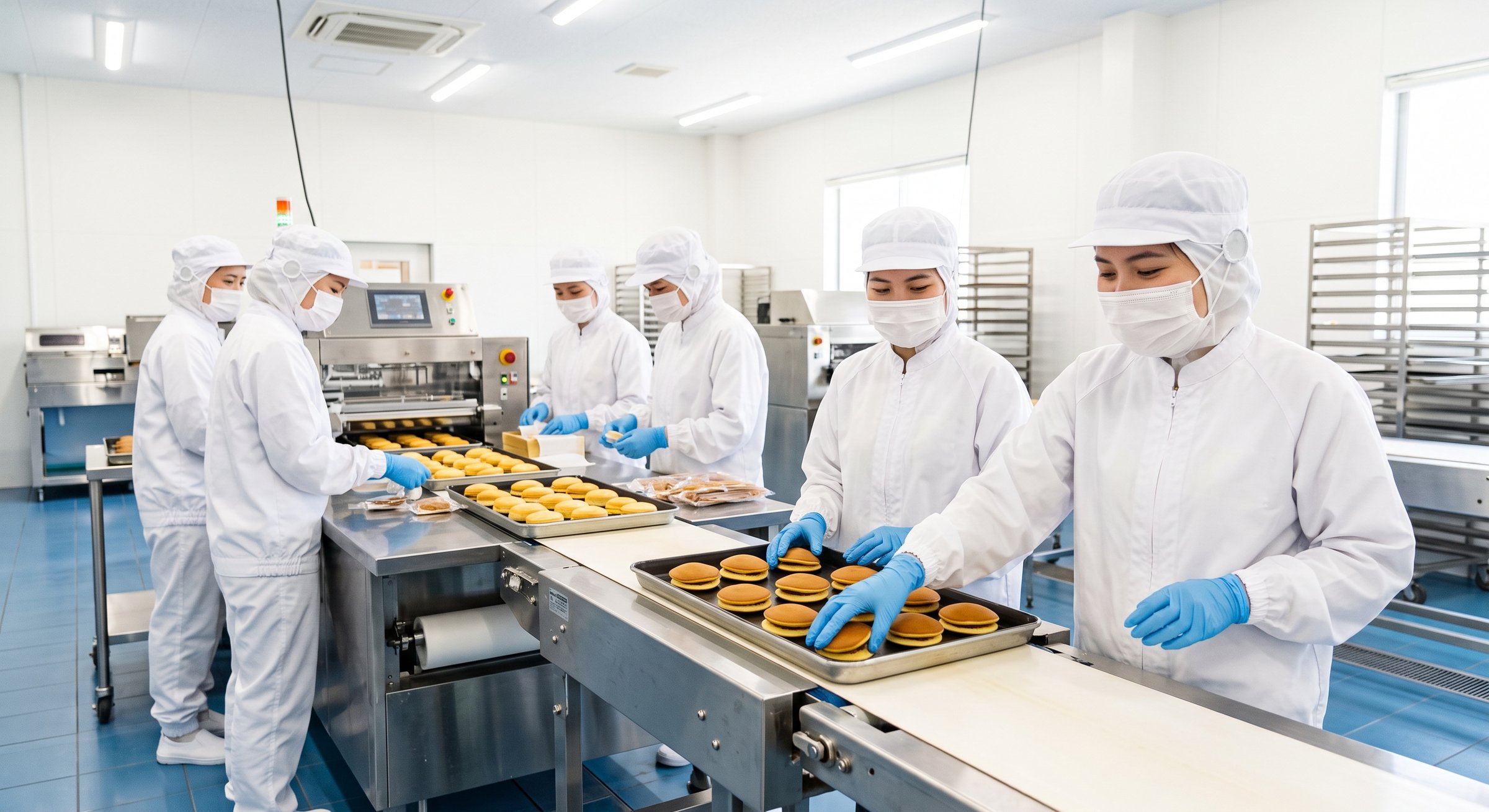 食品製造現場で作業する外国人材の様子